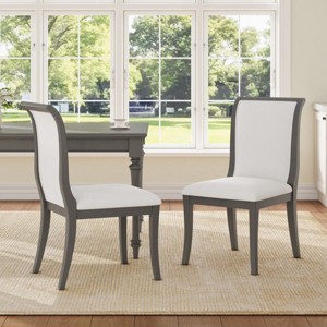 Fabric Dining Chairs Set of 2, Armless Side Chairs with Curved Backrest, Upholstered Dining Chairs for Kitchen or Entryway-Koiai - 1 of 4