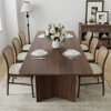 PexFix 79" x 33.5" Solid Wood Farmhouse Dining Table with V-Shaped Legs and Square Wood Top for Modern Dining Rooms & Family Gatherings Walnut - 4 of 4