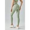 Clotth Yoga Pants - High Waist Tummy Control Yoga Pants, Double-sided Fleece Peach Bum Lifting Running Tight Fitness Pants, Green - 2 of 4