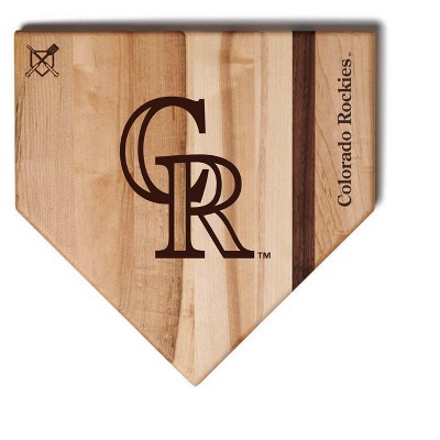 MLB 12-Inch Wooden Home Plate Cutting Board, Colorado Rockies