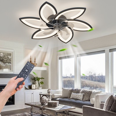 31" LED Luxury Ceiling Fan Light with Remote and APP Control 6 Speed Modern Ceiling Fan Low Profile Ceiling Fan Flush Mount Ceiling Fans for Bedroom