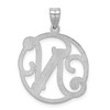 Black Bow Jewelry Rhodium Plated Sterling Silver Fancy Script Initial A-Z Pendant, 20mm - 3 of 4