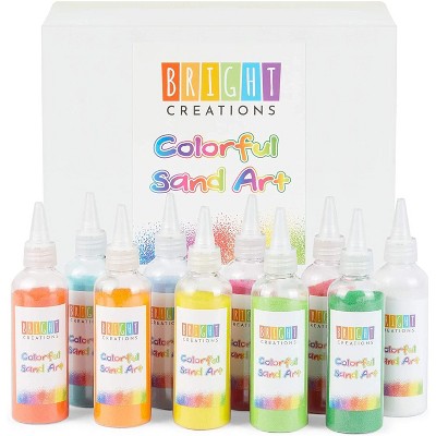 Bright Creations 10 Pack Colored Sand Bottles for Arts and Crafts, Bright Colors (0.33 lb)