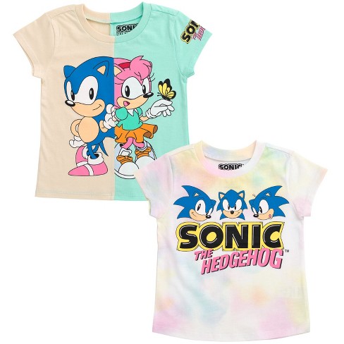 SEGA Rosy the Rascal Sonic The Hedgehog Toddler Girls 2 Pack T-Shirts Tie  Dye Multicolor 2T