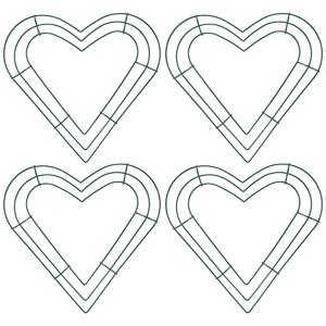Unique Bargains Metal Christmas Floral Heart Shape Wreath Frame Dream Catcher Rings 2 Pcs - 1 of 4