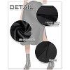 Women's Satin Midi Skirt - High Waist Slit Design with Comfortable Elastic Waistband Black - 4 of 4