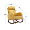 CAVINAS Linen Upholstered Accent Chair with Wood Legs,Modern Rocking Chairs with High Back and Side Pocket for Bedroom,Reading Room - 3 of 4