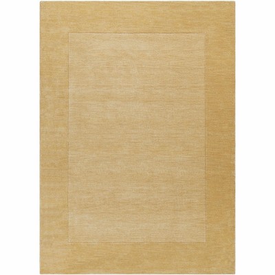 Hauteloom Bordered Solid Camel Yellow Wool Rug