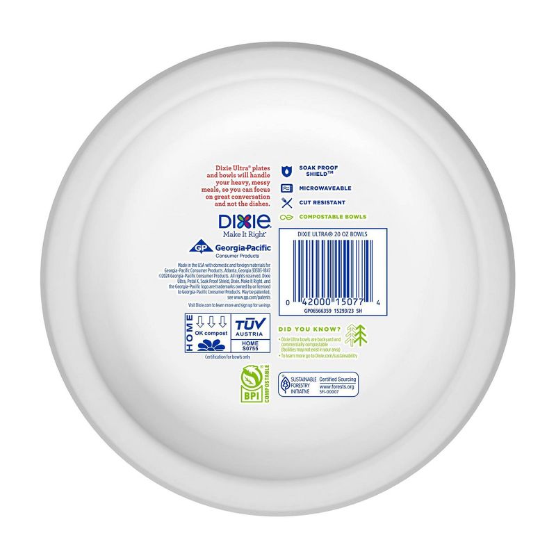 Dixie Ultra Dinner Paper Bowls - 28ct/20oz, 3 of 11