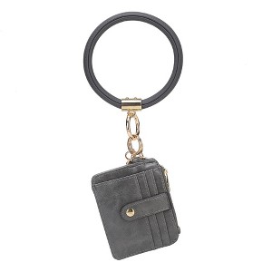 MKF Collection Jordyn Vegan Leather Bracelet Keychain with a Credit Card Holder by Mia K - 1 of 4