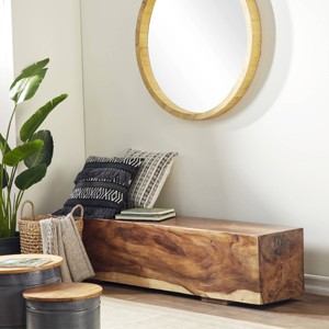 Contemporary Saur Wood Bench Brown - Olivia & May: Handmade, No Assembly, Indoor Use - 1 of 4
