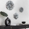 Brewster (Set of 3) Lani Silver Flowers Metal Wall Arts: Hammered Iron, Botanical Decor, 12x8" - 2 of 4