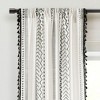 Hygge Boho Stripe Tassel Window Curtain Panels Black/White 52X84 Set - image 2 of 4