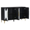 Unique Features of a Four-Door Cabinet with Two-Tone Triangular Pattern Doors, Suitable For Entryway, Hallway, Living Room - 4 of 4
