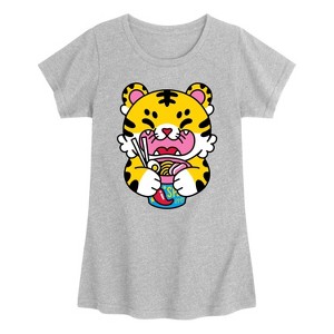 Girls' - Instant Message - Tiger Ramen Fitted Short Sleeve Graphic T-Shirt - 1 of 4