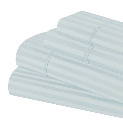 Premium 600-Thread Count Cotton Stripe Deep Pocket Sheet Set by Blue Nile Mills