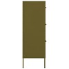 vidaXL Drawer Cabinet Freestanding Storage File Cabinet for Home Office Steel - Olive Green - 4 of 4