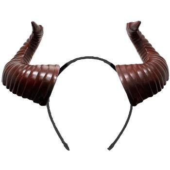 Underwraps Burgundy Large Devil Horns Adult Costume Headband