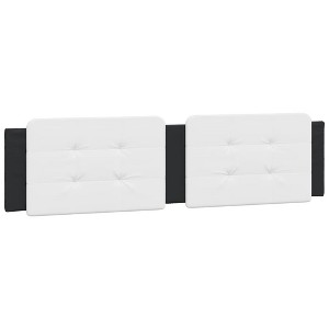 vidaXL White and Black Faux Leather Headboard Cushion-Pillow for 76" Beds - Easy Clean, Wall-Mountable, Classic Design, Foam-Filled Comfort - 1 of 4