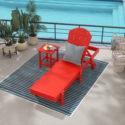 WestinTrends Malibu 2 Piece Adirondack Poly Reclining Chaise Lounge With Wheels