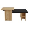 HDZNVF Set of 2 Nesting Coffee Tables Farmhouse, Rectangle Coffee Table Living Room, Black - 4 of 4