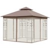 Resenkos Outdoor Garden Gazebo, Sunshade Gazebo Canopy,10' x 10' Steel Outdoor Patio Gazebo with Polyester Privacy Curtains, Two-Tier Roof - 4 of 4
