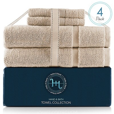 Beige Cream 100% Cotton Washcloth and Towel Set