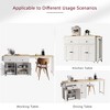 Vynxaria Extendable Kitchen Island Dining Table 27” Extension (Seats +2), 4-Door Cabinets, 2 Drawers, 7 Wheels (4 Lockable), Spice Rack - 3 of 4