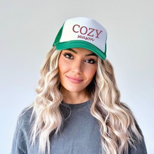 Embroidered Cozy Season - Womens Foam Trucker Hat - 1 of 3