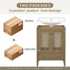 KWPZQEB 24" Bathroom Vanity, Bathroom Sink Cabinet with Doors and Drawer, Farmhouse Rattan Cabinet for Bathroom, Natural - 3 of 4
