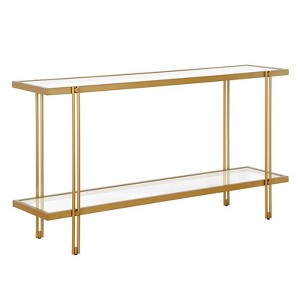 55" Brass Finish Console Table - Henn&Hart - 1 of 2