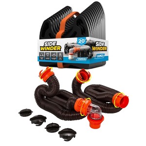Camco RhinoFLEX 20 Foot Sewer Hose Kit, Removable 4-in-1 Adapter Bundled with Sidewinder Sewer Drainage Hose Support - RV Trailer Accessory Set - 1 of 4