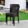 VisioGear Dining Chairs, 2-Piece Stackable Rattan Chairs for Patio, Garden, Balcony, Gray, 23.5"*20"*32.75" - 2 of 4