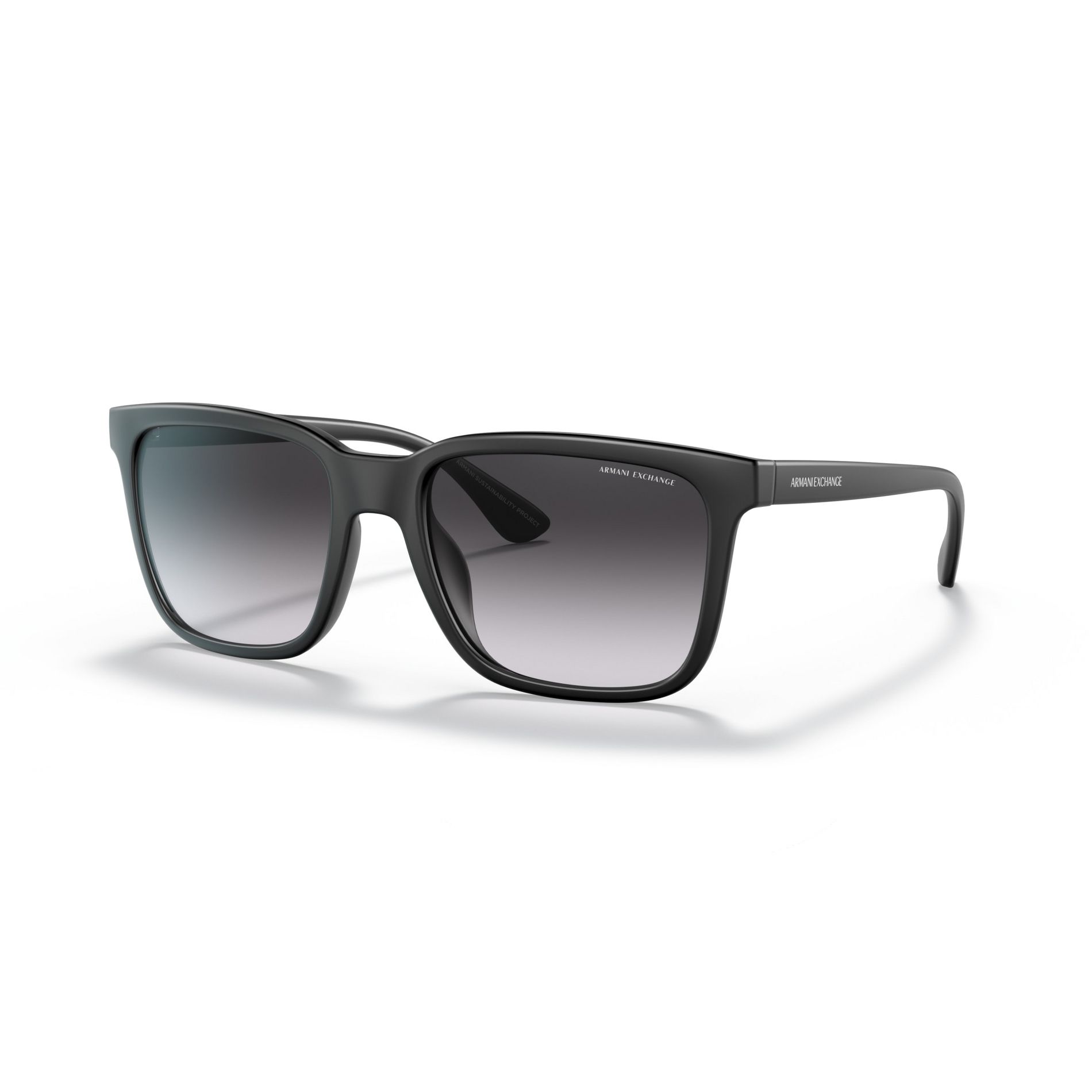 Armani Exchange AX4112SU 55mm Man Rectangle Sunglasses Grey Gradient Blue Lens