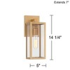 John Timberland Modern Outdoor Wall Light Fixture Soft Gold 14 1/4" Clear Glass for Exterior Barn Deck House Home Porch Yard Patio - 4 of 4