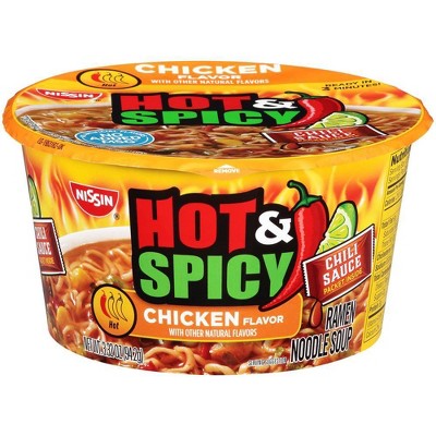 Nissin Foods Hot &#38; Spicy Chicken Bowl Noodles 3.32oz