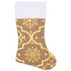 Aghana Digitals Yellow 90cm Fabric Christmas Tree Skirt with Snow Pattern & Matching Stocking, - 4 of 4
