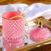 Slickblue Glass Jewelry Jar with Geometric Diamond Facets in Pink or Black Color Option - 2 of 2