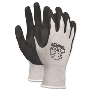 MCR Safety Economy Foam Nitrile Gloves, Small, Gray/Black, 12 Pairs - 1 of 1