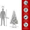 4/5FT Flocked Christmas Tree – Snowy PVC Artificial Holiday Tree with 233 Tips, Compact Full Shape, Sturdy Metal Stand, Christmas Tree - 2 of 4