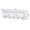 Entryway Wall Mounted Coat Rack with 4 Dual Hooks Living Room Wooden Storage Shelf - 2 of 4