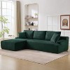 Cloud Sectional Couch 106" Modern L-Shape Corner Modular Upholstered Sofa with Loveseat Chaise Deep Seat Plush Corduroy Fabric Foam Cushions Dark - 3 of 4