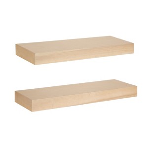Kate and Laurel Havlock Rectangle MDF Floating Shelf, 2 Piece 24 Inch, Natural - 1 of 4