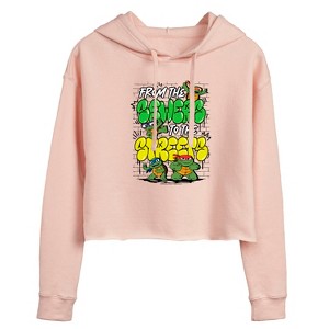 Women's - Teenage Mutant Ninja Turtles Mutant Mayhem - From The Sewers To The Streets Cropped Graphic Hoodie - 1 of 2