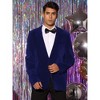 Lars Amadeus Men's Notch Lapel One Button Single Breasted Velvet Blazers - 2 of 4