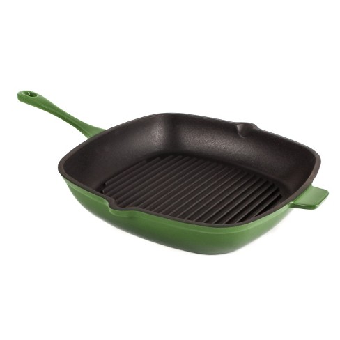 Lodge 10.5 Inch Square Cast Iron Grill Pan, Fits 10 Inch Square Glass Lid
