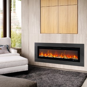 50" Ultra-Thin 3.85" Recessed/Wall Mount Electric Fireplace - 1500W Quiet Heater with Timer & Voice Control - for Bedroom/Living Room/Office - 1 of 4