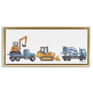 Stupell Industries Construction Vehicles Driving Illustration Floating Frame Canvas Art - 1 of 4