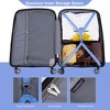 Gulches Hardshell Suitcase Double Spinner Wheels PP Luggage Sets Lightweight Durable Suitcase with TSA Lock,3-Piece Set (20/24/28) , Purplish Blue - 3 of 4