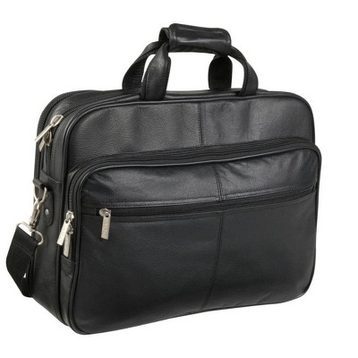 Amerileather Black Leather Laptop Softside Briefcase (#48)